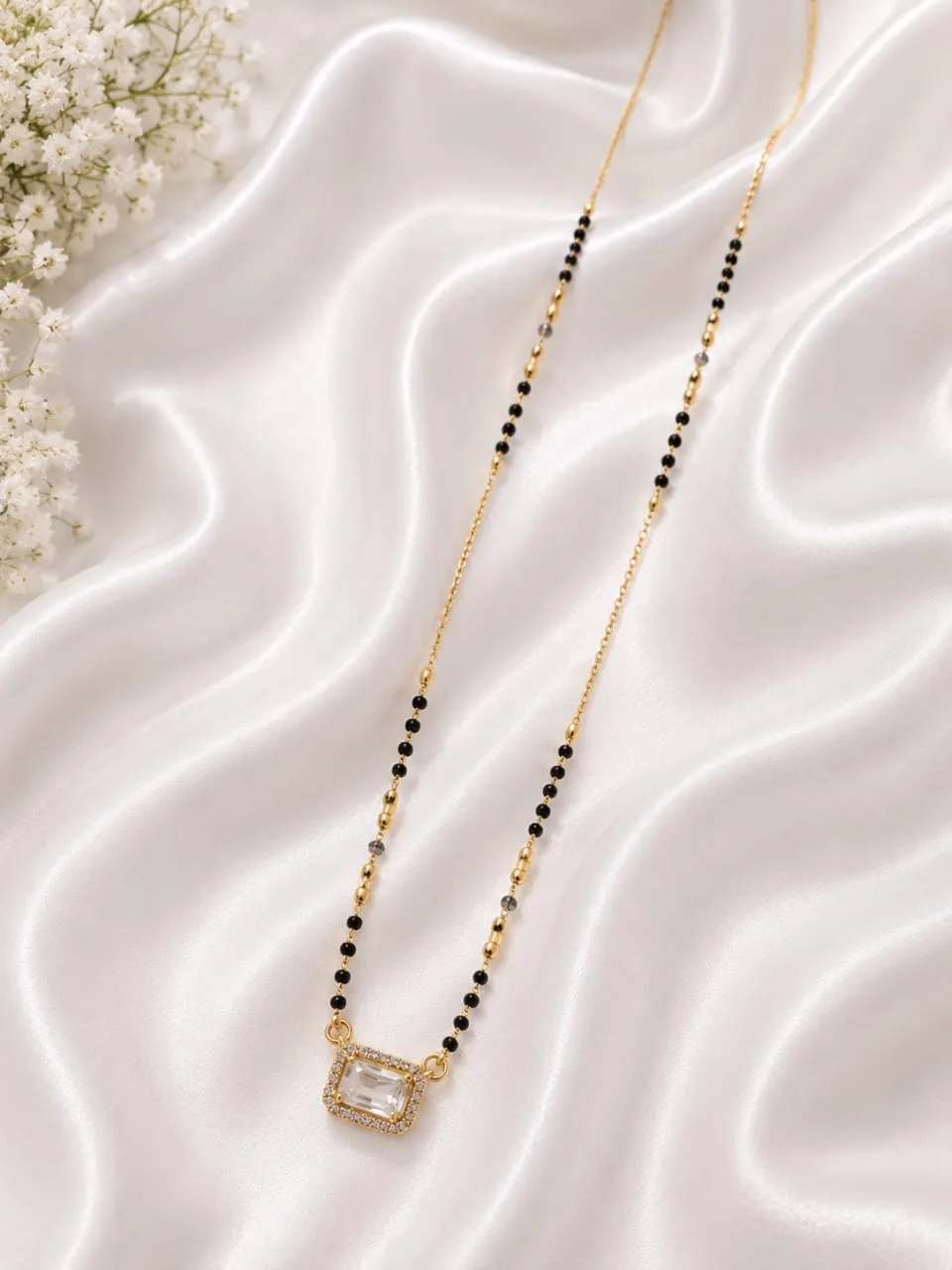 Emerald Cut Crystal Mangalsutra