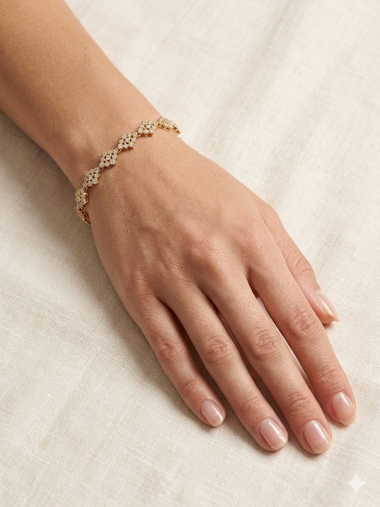 Crystal Clover Link Bracelet
