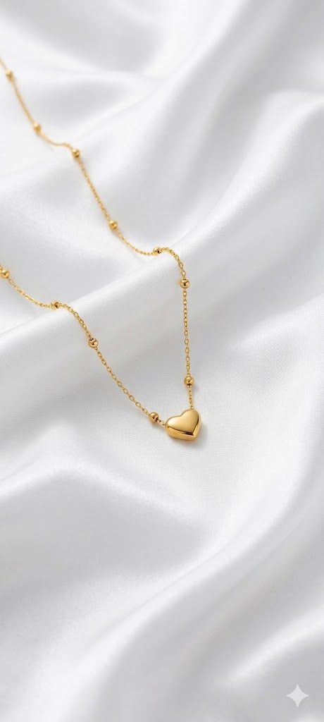 Trinoraa Dainty Heart Bead Neckchain
