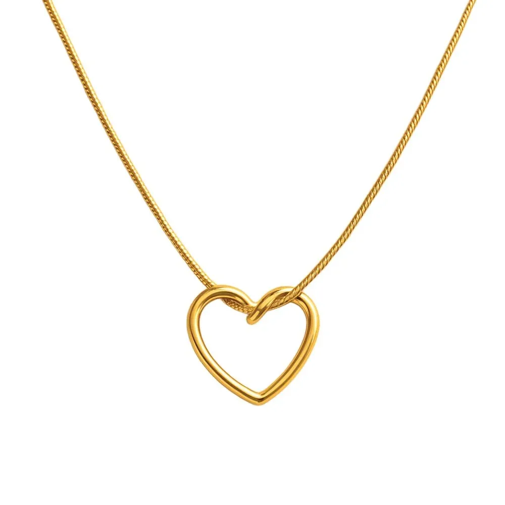 Trinoraa Twisted Heart Gold Plated Chain Neckchain