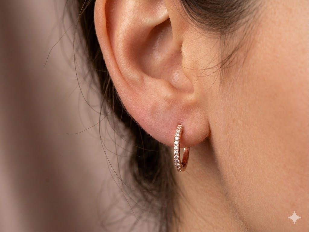 Gold Crystal Hoop Earrings