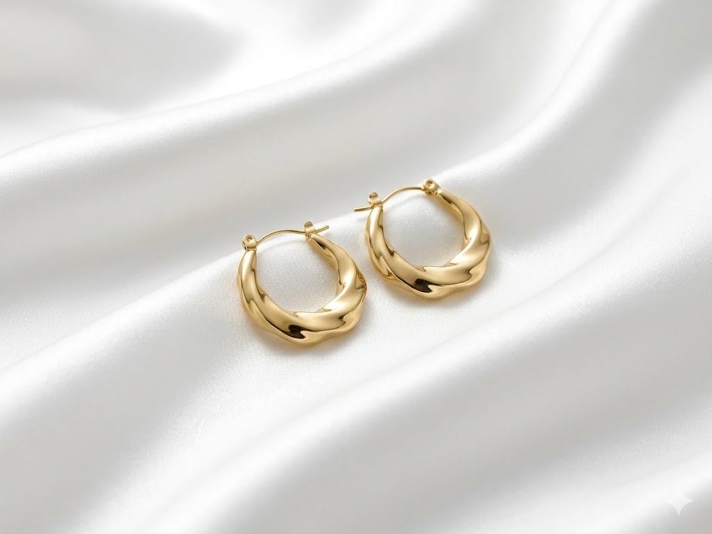 Twisted Croissant Hoop Earrings