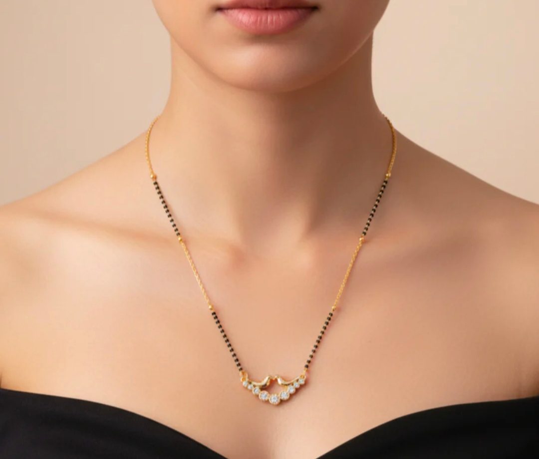 Love Birds Elegant Gold-Plated Design Mangalsutra