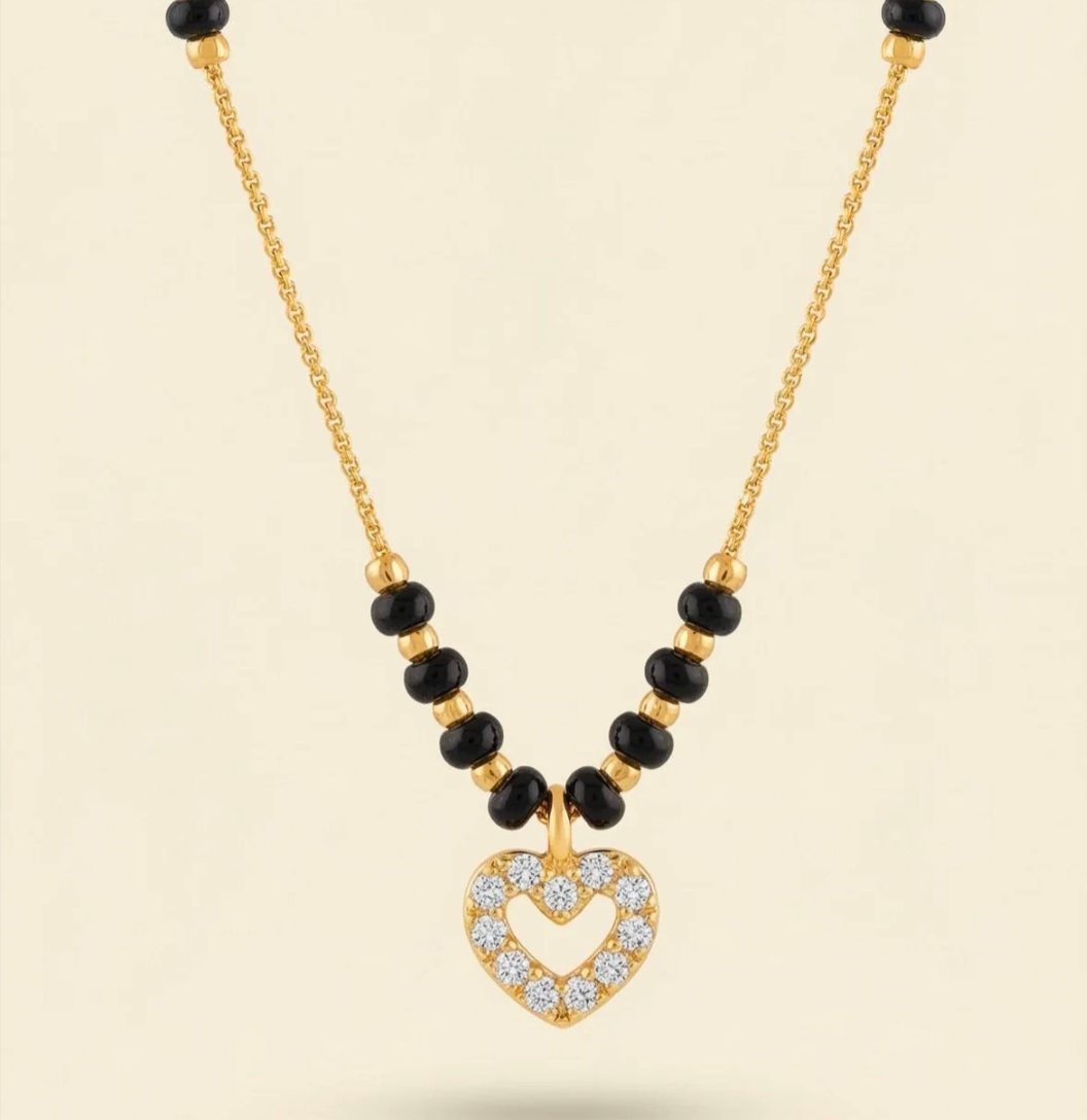 Paved Open Heart Anti-Tarnish Mangalsutra