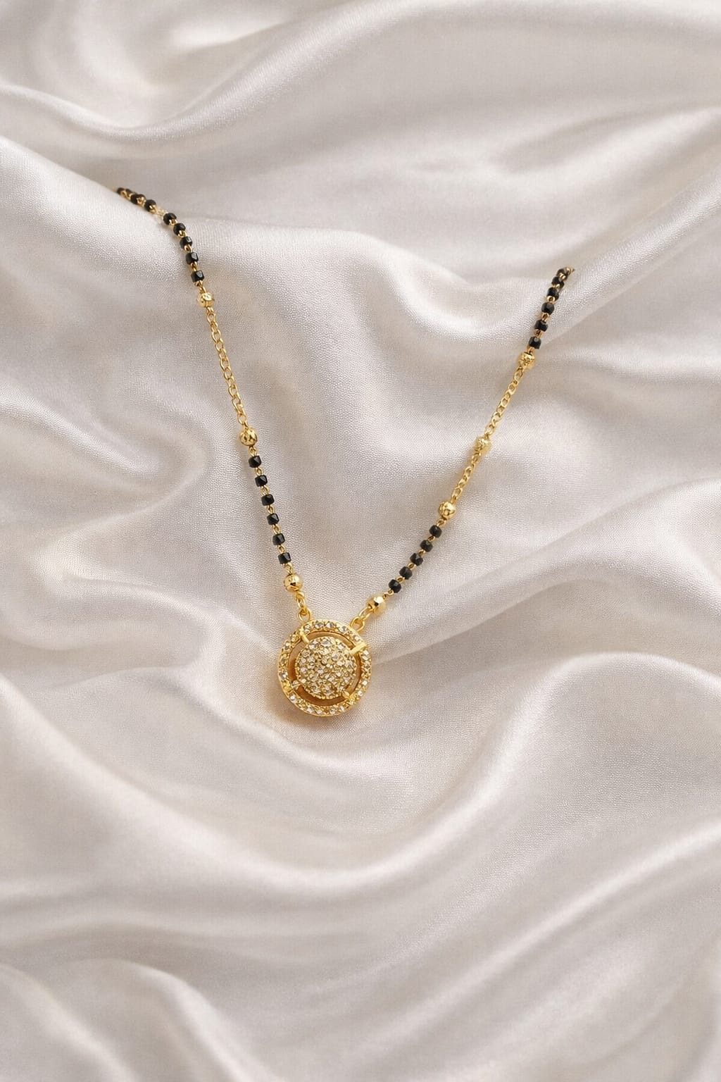 Royal Pave Globe Halo Mangalsutra