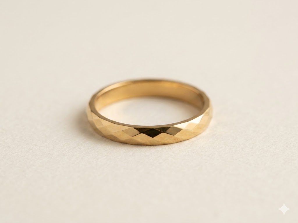 Faceted Diamond-Cut Band Ring