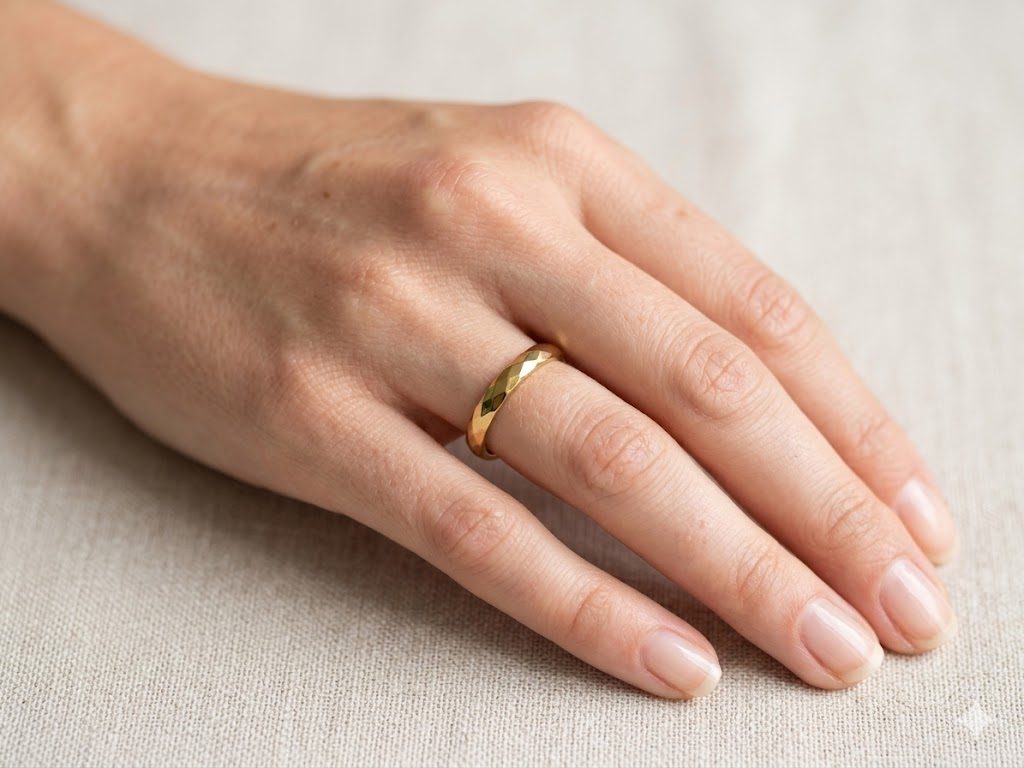 Faceted Diamond-Cut Band Ring 2