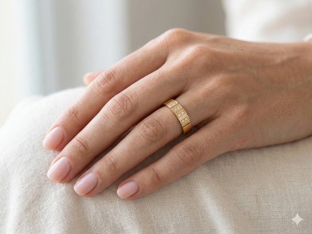 Paneled Crystal Eternity Band Ring 2